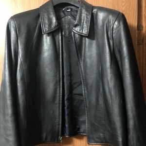 Laura Leigh Leather Jacket- waist length.